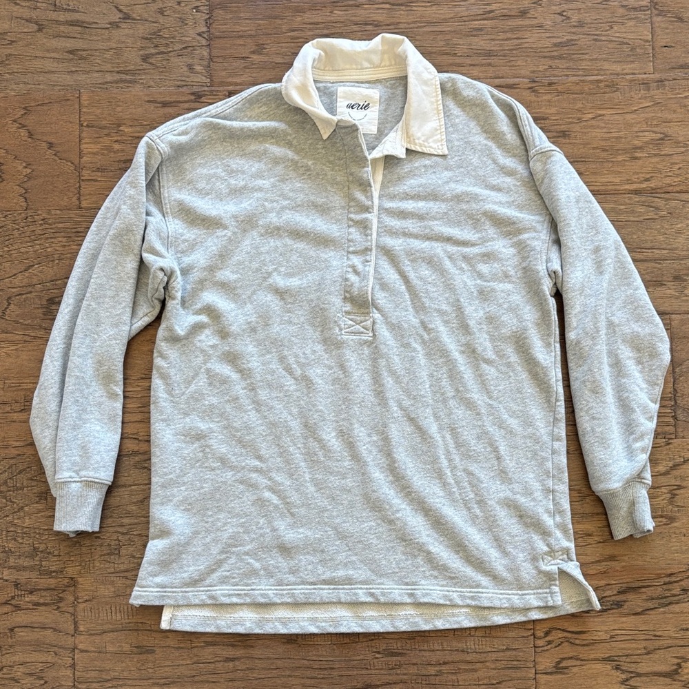Gray Long Sleeve Rugby Shirt